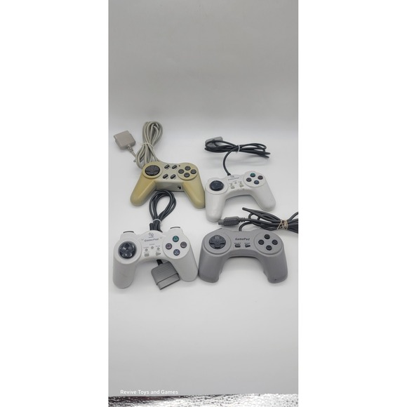 Lot of 4 3rd Party PlayStation 1 Ps1  Game Controller Lot Tested Good Condition - Picture 1 of 6